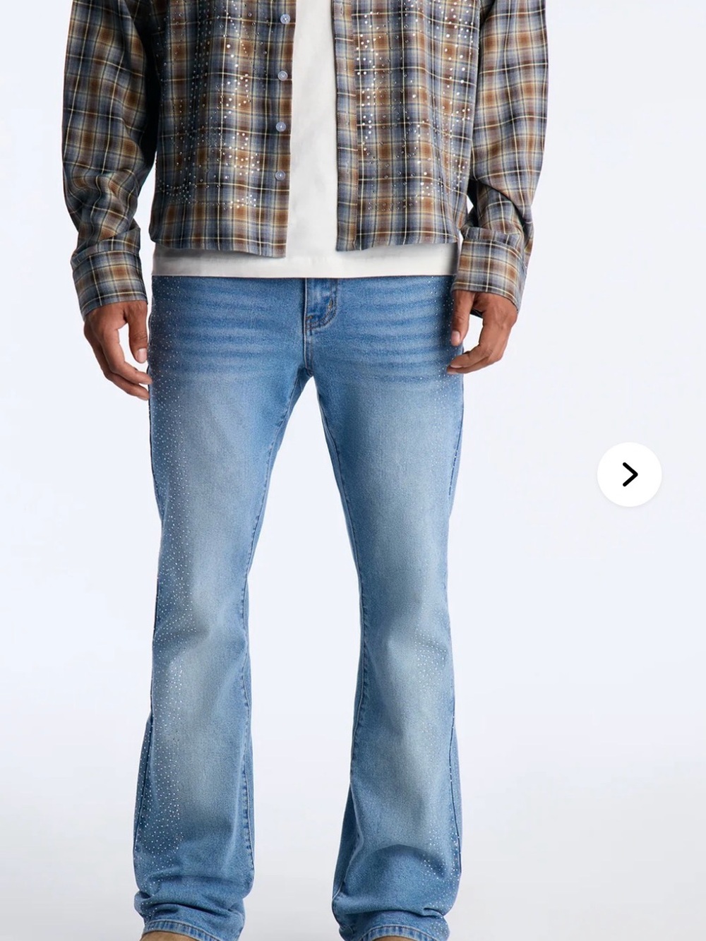 Fashion Nova Men's Light Blue Slim Straight Jeans